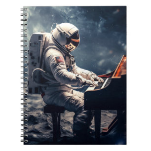 Caderno Espiral Uma Sinfonia para as Estrelas   Piano astronauta n
