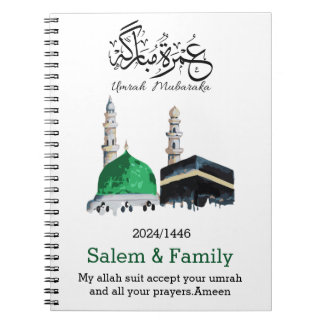 Caderno Espiral umrah mubaraka,ع م ة م ب ا ر ك ر