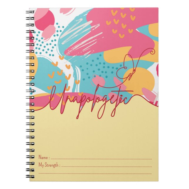 Caderno Espiral Unapologetic Bold Feminine Statement (Frente)
