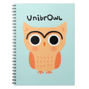 Caderno Espiral UnibrOwl Unibrow Owl   Coruja-de-sobrancelhas-grac