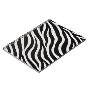 Caderno Espiral Único com Padrão de Zebra Elegante