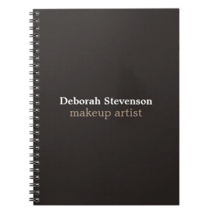 Caderno Espiral Único Moderno Minimalista Cinza Personalizado