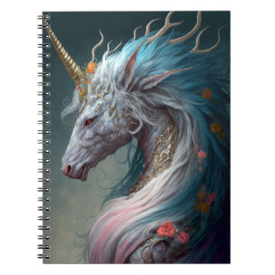 Caderno Espiral Unicorn Dragon Fantasy Art