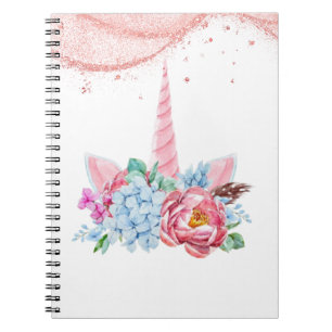 CADERNO ESPIRAL UNICORN PINK FLORAL DE VOLTA À ESCOLA