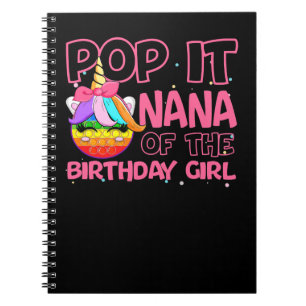 Caderno Espiral Unicorn Pony Pop It Nana do Birthday Girl Unic