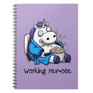 Caderno Espiral Unicorn trabalhando remoto
