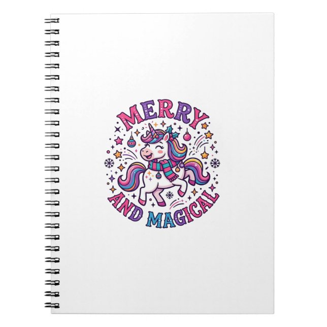 Caderno Espiral Unicórnio Alegre e Mágico (Frente)