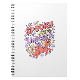 Caderno Espiral Unicórnio Assustador Unicórnio Pequeno Branco Capr