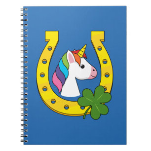 Caderno Espiral Unicórnio Bonito no Dia de São Patrício
