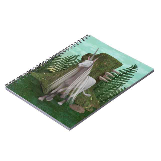 Caderno Espiral Unicórnio Branco (Left Side)