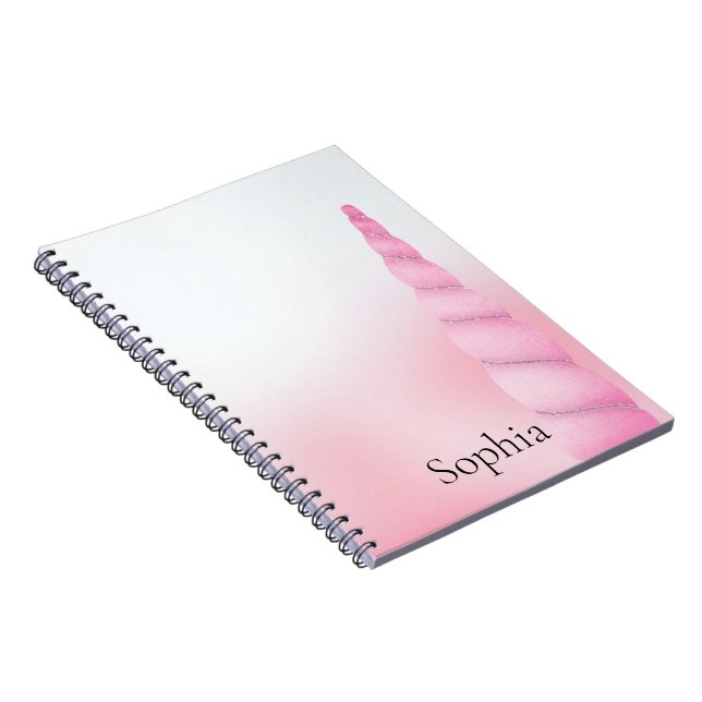Caderno Espiral Unicórnio Branco Rosa (Lado Direito)