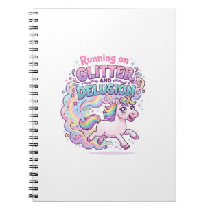 Caderno Espiral Unicórnio Correndo em Brilho e Ilusão Encantador M