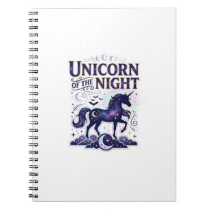 Caderno Espiral Unicórnio da Noite Design Gráfico Zazzle Design_