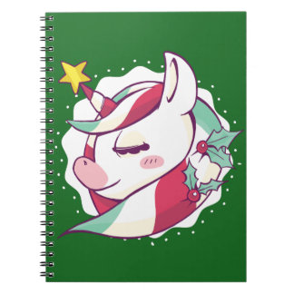 Caderno Espiral Unicórnio de Natal