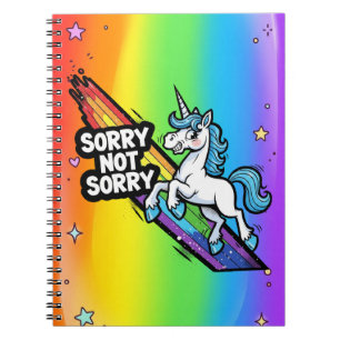 Caderno Espiral Unicórnio Desculpa não Desculpa