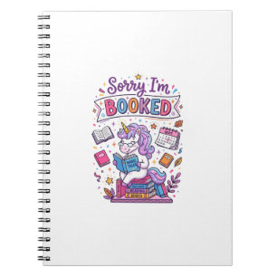 Caderno Espiral Unicórnio Desculpe Estou Ocupado Estilo Retro Impr