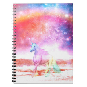 Caderno Espiral Unicórnio do arco-íris