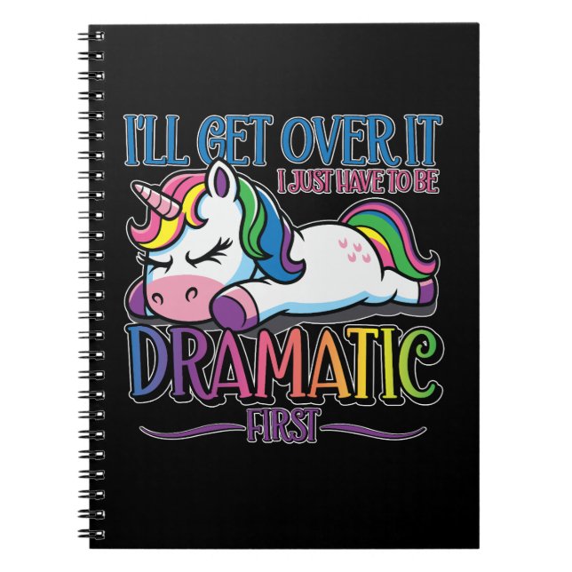 Caderno Espiral Unicórnio Dramático (Frente)