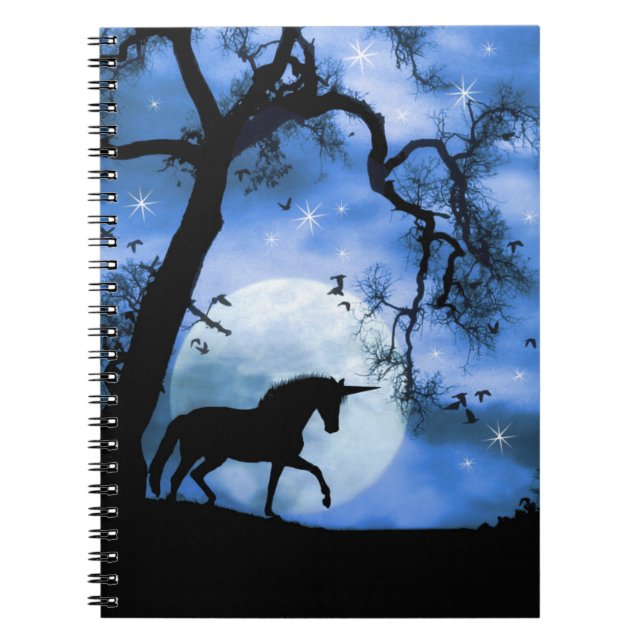 Caderno Espiral Unicórnio e Lua (Frente)