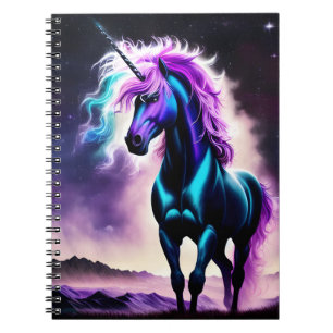 Caderno Espiral Unicórnio Escuro