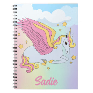 Caderno Espiral Unicórnio Fofo Personalizado Para Crianças