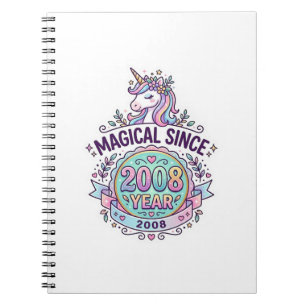 Caderno Espiral Unicórnio Mágico Desde Ano Design Gráfico Zazzle D
