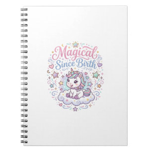 Caderno Espiral Unicórnio Mágico Desde o Nascimento Arte Pronta pa