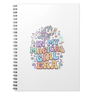 Caderno Espiral Unicórnio Na Minha Era de Garota Mágica Kawaii Ade
