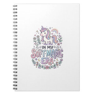 Caderno Espiral Unicórnio Na Minha Era De Magia Suave Tipografia D