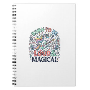 Caderno Espiral Unicórnio Nascido para Ser Alto e Mágico Branco Or