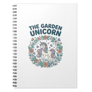 Caderno Espiral Unicórnio O Unicórnio Do Jardim Camiseta T Moda De