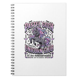 Caderno Espiral Unicórnio Pastel Goth Unicórnio Clube Comercial Ad
