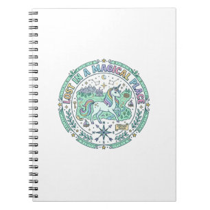 Caderno Espiral Unicórnio Perdido em um Lugar Mágico Impressão Div