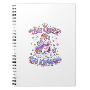Caderno Espiral Unicórnio Rainha Pequena Reino Grande Presente Ide