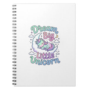 Caderno Espiral Unicórnio Sonhe Grande Pequena Ideia de Presente d