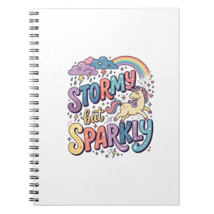Caderno Espiral Unicórnio Tempestuoso mas Brilhante Design Caprich