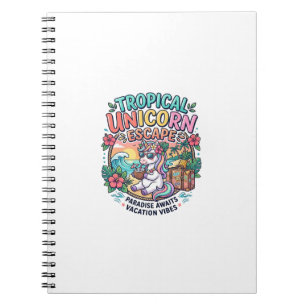 Caderno Espiral Unicórnio Tropical Unicórnio Escape POD Pronto POD