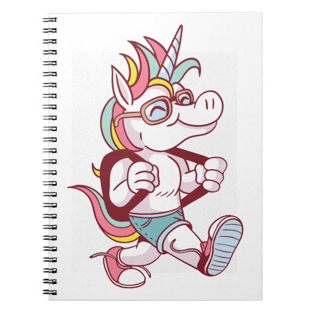 Caderno Espiral Unicórnio Vai Para A Escola (Frente)