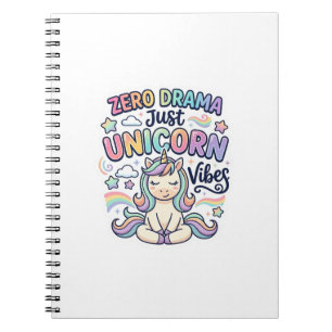 Caderno Espiral Unicórnio Zero Drama Apenas Vibrações de Unicórnio