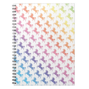 Caderno Espiral Unicórnios do arco-íris