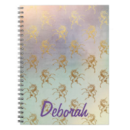 Caderno Espiral Unicórnios Whimsical bonito