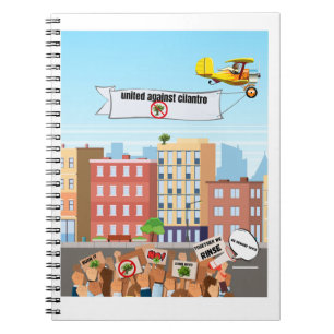 Caderno Espiral Unidos Contra Cilantro - Funny Anti-Cilantro