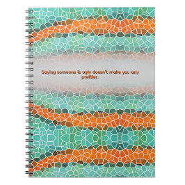 Caderno Espiral Unique Colorful Triangle Pattern & Quotes