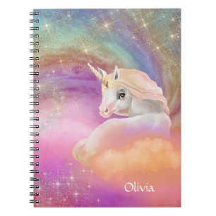 Caderno Espiral Universe Unicórnio Sparkly Rainbow
