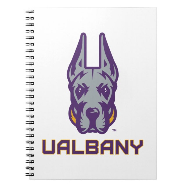 Caderno Espiral Universidade de Albany Great Danes (Frente)