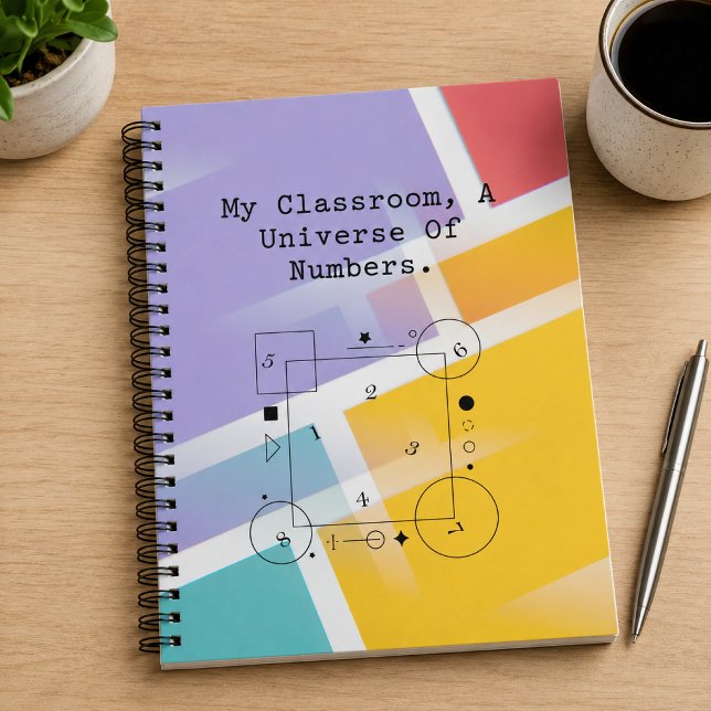 Caderno Espiral Universo de Números da Sala de Aula | Mundo da Mat (Criador carregado)