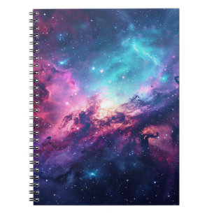 Caderno Espiral Universo rosa púrpura da nebulosa nebulosa do espa