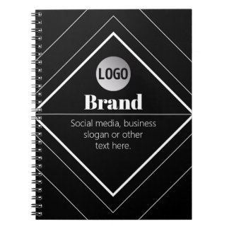 Caderno Espiral Upload Your Logo & Customizable Text Design