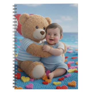 Caderno Espiral Urso abraçando um bebê