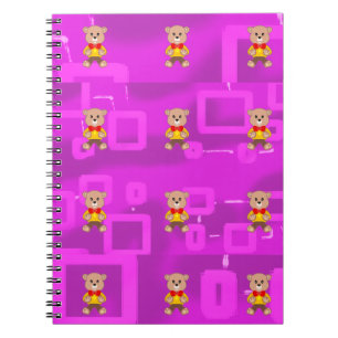 Caderno Espiral Urso Borrão Borrão Borrão Rosa
